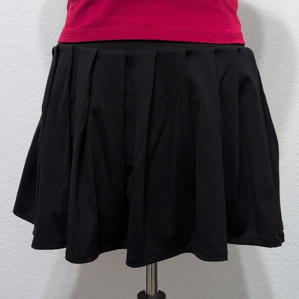Nova Sport Tennis Skirt Skort Pleated Black Size Medium - Picture 3 of 10